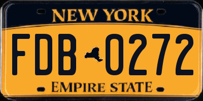 NY license plate FDB0272