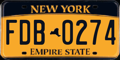 NY license plate FDB0274