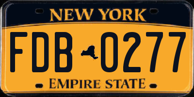 NY license plate FDB0277