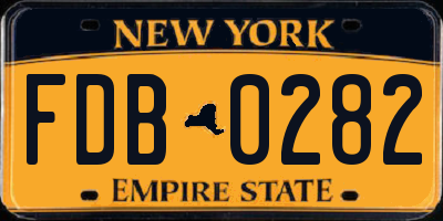 NY license plate FDB0282