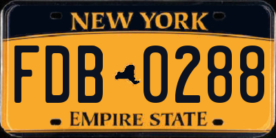 NY license plate FDB0288