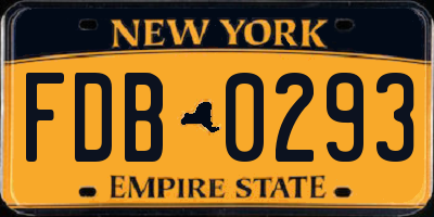 NY license plate FDB0293