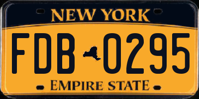 NY license plate FDB0295