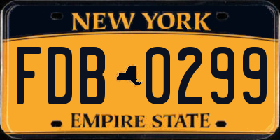 NY license plate FDB0299