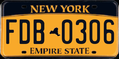NY license plate FDB0306
