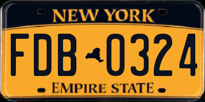 NY license plate FDB0324