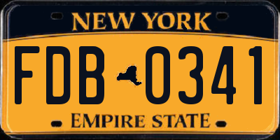 NY license plate FDB0341