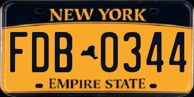 NY license plate FDB0344