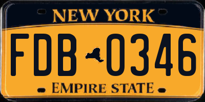 NY license plate FDB0346
