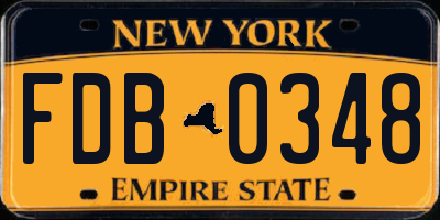 NY license plate FDB0348