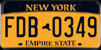NY license plate FDB0349