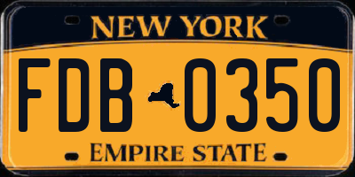 NY license plate FDB0350