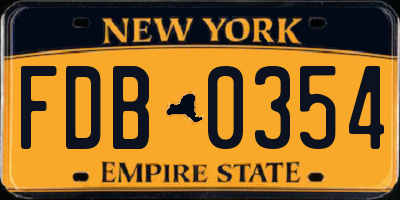 NY license plate FDB0354