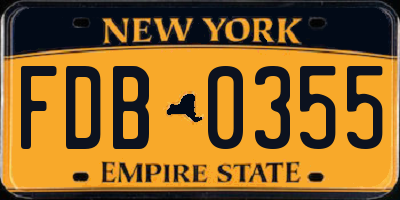 NY license plate FDB0355