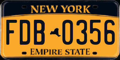 NY license plate FDB0356