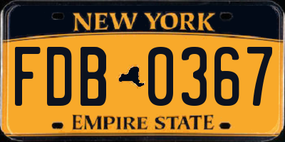NY license plate FDB0367