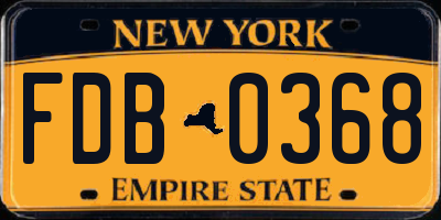 NY license plate FDB0368