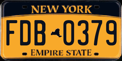 NY license plate FDB0379