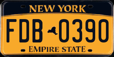 NY license plate FDB0390