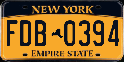 NY license plate FDB0394