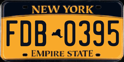 NY license plate FDB0395