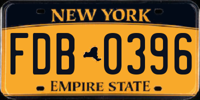 NY license plate FDB0396