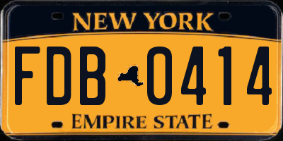 NY license plate FDB0414