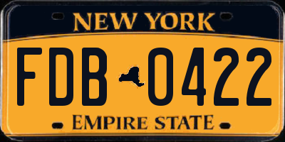 NY license plate FDB0422