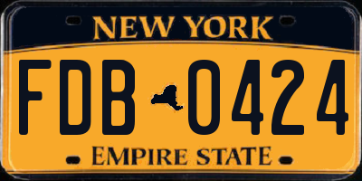 NY license plate FDB0424