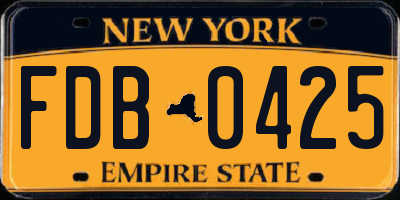 NY license plate FDB0425