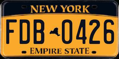 NY license plate FDB0426