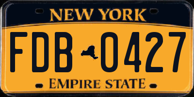 NY license plate FDB0427