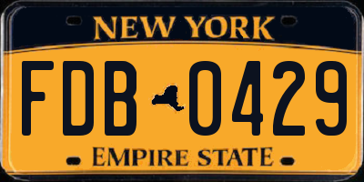 NY license plate FDB0429