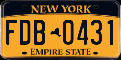 NY license plate FDB0431
