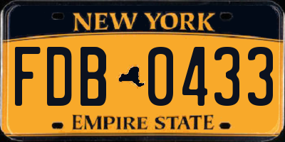 NY license plate FDB0433