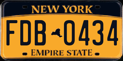NY license plate FDB0434