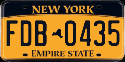NY license plate FDB0435