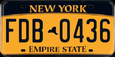 NY license plate FDB0436