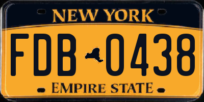 NY license plate FDB0438