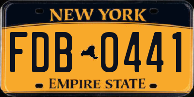 NY license plate FDB0441