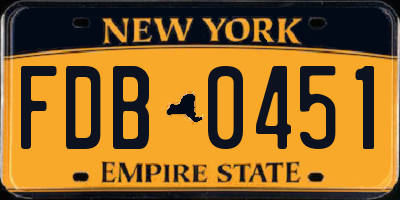 NY license plate FDB0451