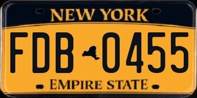 NY license plate FDB0455