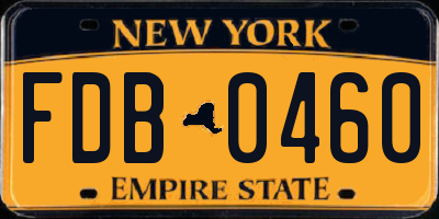 NY license plate FDB0460