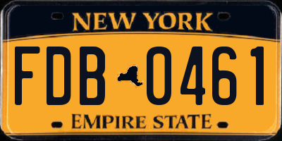 NY license plate FDB0461