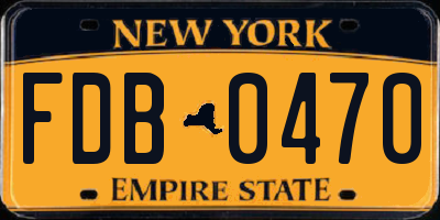 NY license plate FDB0470