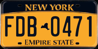 NY license plate FDB0471
