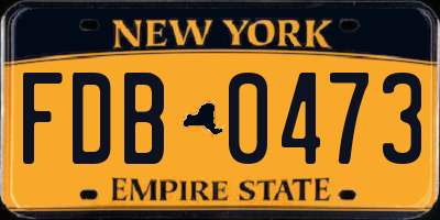 NY license plate FDB0473