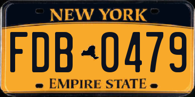 NY license plate FDB0479