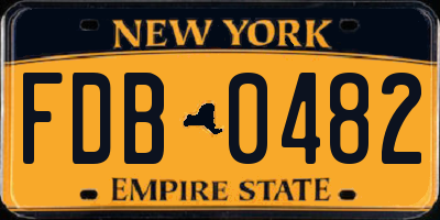 NY license plate FDB0482