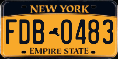 NY license plate FDB0483
